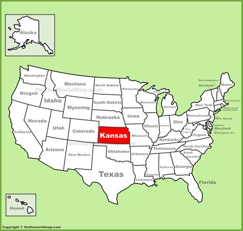 donde esta kansas|Map of the State of Kansas, USA